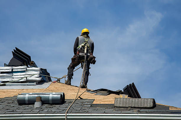 Professional Gutter Installation technician working in Dana, NC